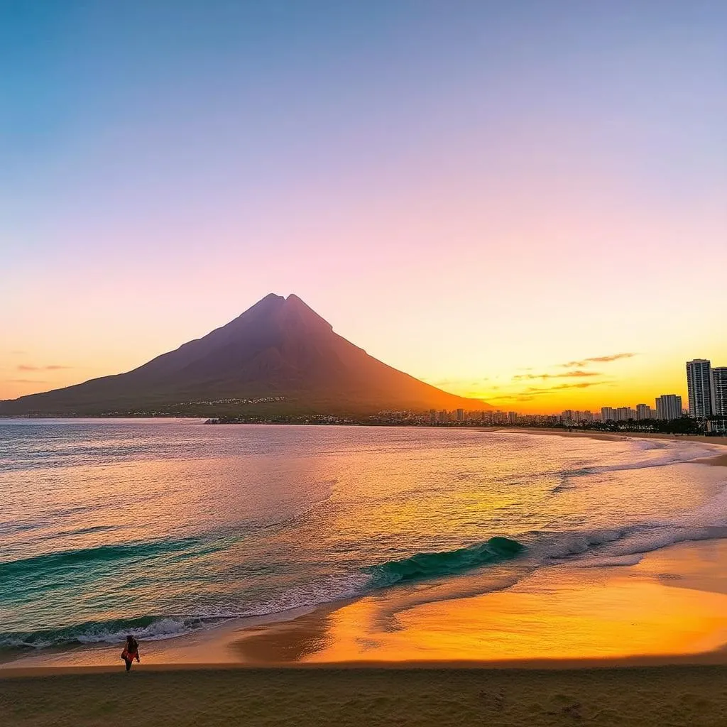 Waikiki Beach at sunset